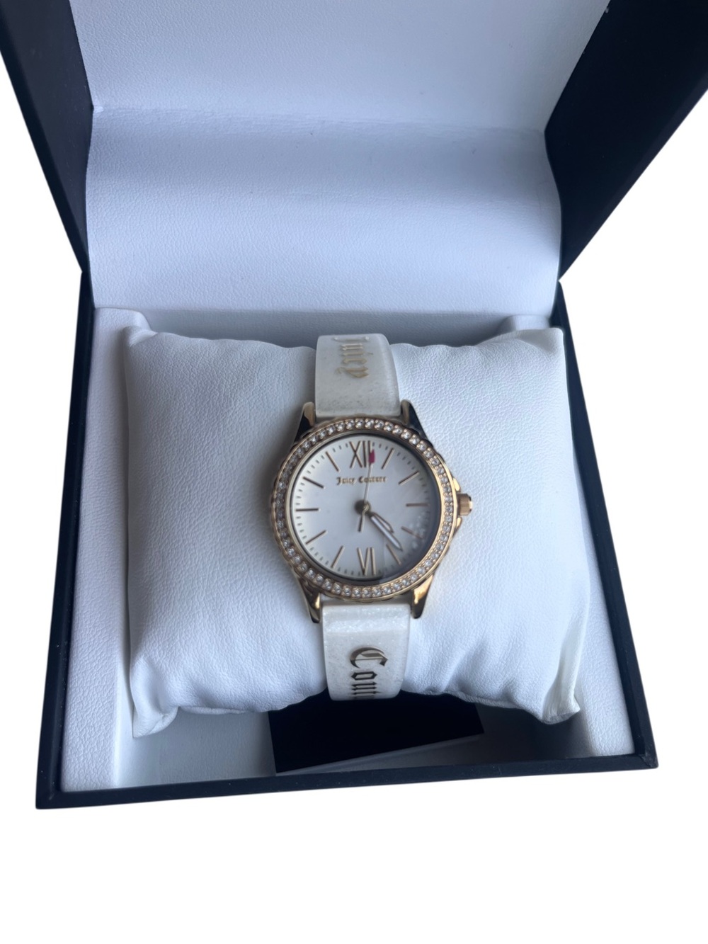 Juicy Couture White and Gold Crystal Bezel Women's Watch